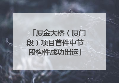 厦金大桥（厦门段）项目首件中节段构件成功出运