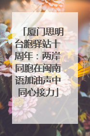 厦门思明台胞驿站十周年：两岸同胞在闽南语加油声中同心接力