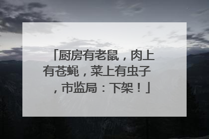 厨房有老鼠，肉上有苍蝇，菜上有虫子，市监局：下架！
