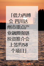 借力西博会 四川达州市重点产业融圈强链投资推介会上签约58个项目