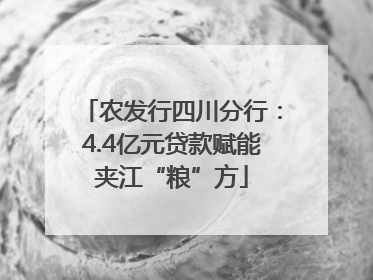 农发行四川分行：4.4亿元贷款赋能夹江“粮”方