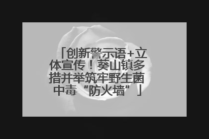 创新警示语+立体宣传！葵山镇多措并举筑牢野生菌中毒“防火墙”