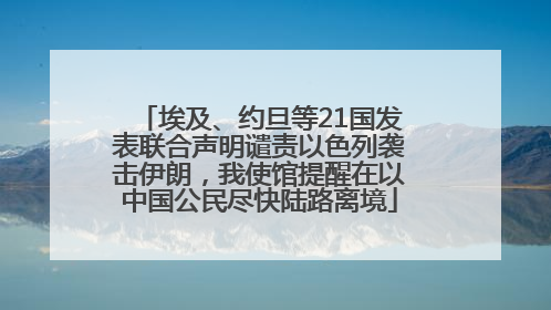 埃及、约旦等21国发表联合声明谴责以色列袭击伊朗，我使馆提醒在以中国公民尽快陆路离境