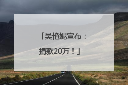 吴艳妮宣布：捐款20万！