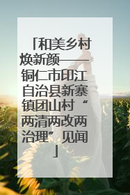 和美乡村焕新颜——铜仁市印江自治县新寨镇团山村“两清两改两治理”见闻