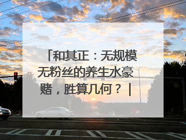和其正：无规模无粉丝的养生水豪赌，胜算几何？｜品牌观察