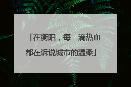 在衡阳，每一滴热血都在诉说城市的温柔