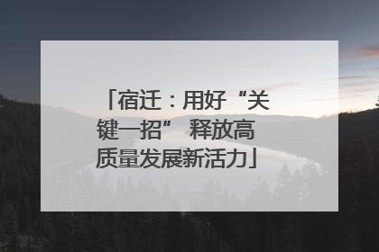 宿迁：用好“关键一招” 释放高质量发展新活力