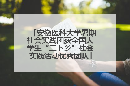 安徽医科大学暑期社会实践团获全国大学生“三下乡”社会实践活动优秀团队