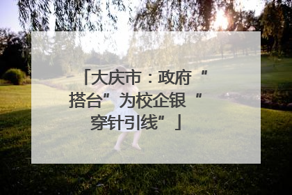 大庆市：政府“搭台”为校企银“穿针引线”