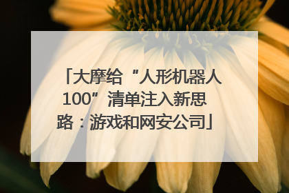 大摩给“人形机器人100”清单注入新思路：游戏和网安公司
