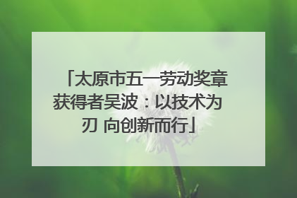 太原市五一劳动奖章获得者吴波：以技术为刃 向创新而行