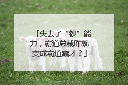 失去了“钞”能力，霸道总裁咋就变成霸道蠢才？