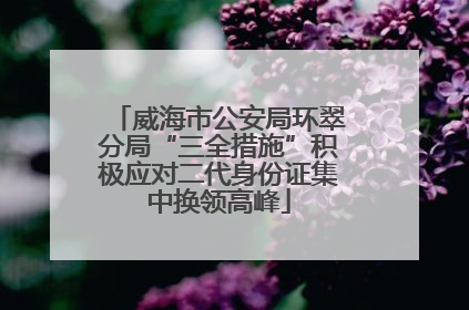 威海市公安局环翠分局“三全措施”积极应对二代身份证集中换领高峰