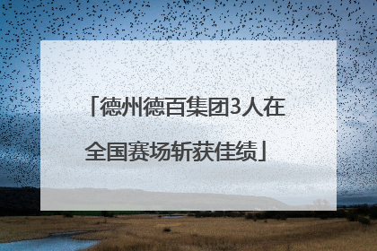 德州德百集团3人在全国赛场斩获佳绩