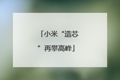 小米“造芯”再攀高峰