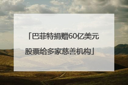 巴菲特捐赠60亿美元股票给多家慈善机构