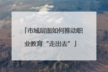 市域层面如何推动职业教育“走出去”