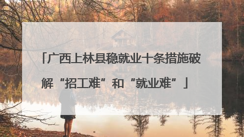 广西上林县稳就业十条措施破解“招工难”和“就业难”
