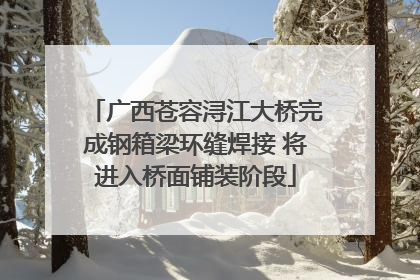 广西苍容浔江大桥完成钢箱梁环缝焊接 将进入桥面铺装阶段