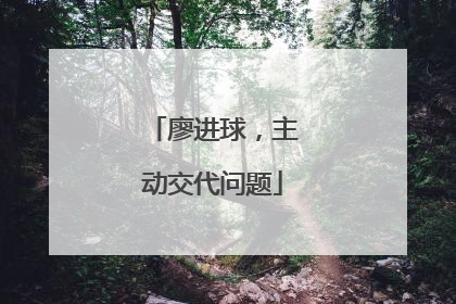 廖进球，主动交代问题