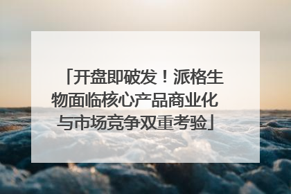 开盘即破发！派格生物面临核心产品商业化与市场竞争双重考验