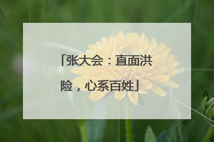 张大会：直面洪险，心系百姓