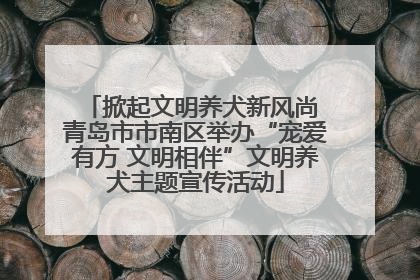 掀起文明养犬新风尚 青岛市市南区举办“宠爱有方 文明相伴”文明养犬主题宣传活动