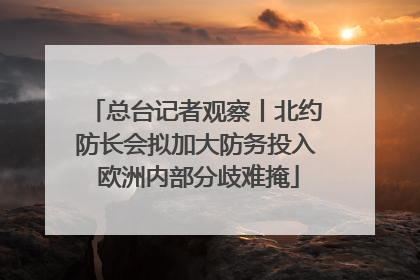总台记者观察丨北约防长会拟加大防务投入 欧洲内部分歧难掩
