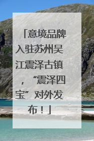 意境品牌入驻苏州吴江震泽古镇，“震泽四宝”对外发布！