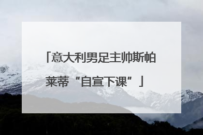 意大利男足主帅斯帕莱蒂“自宣下课”