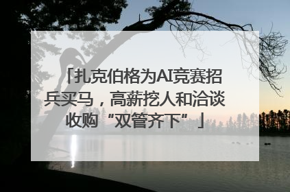 扎克伯格为AI竞赛招兵买马，高薪挖人和洽谈收购“双管齐下”