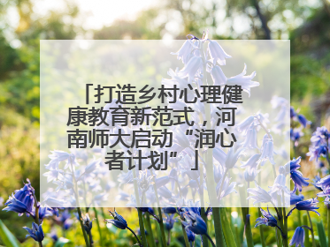 打造乡村心理健康教育新范式，河南师大启动“润心者计划”