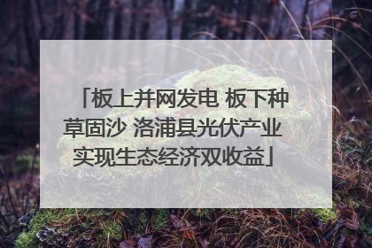 板上并网发电 板下种草固沙 洛浦县光伏产业实现生态经济双收益