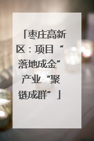 枣庄高新区：项目“落地成金” 产业“聚链成群”