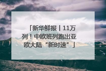 新华鲜报丨11万列！中欧班列跑出亚欧大陆“新时速”