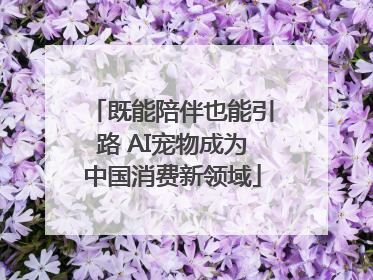 既能陪伴也能引路 AI宠物成为中国消费新领域