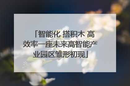 智能化 搭积木 高效率一座未来高智能产业园区雏形初现