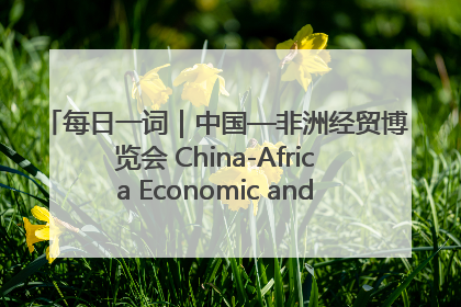 每日一词｜中国—非洲经贸博览会 China-Africa Economic and Trade Expo