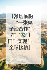潍坊临朐：“一张桌子谈合作” 在“家门口”实现与全球接轨