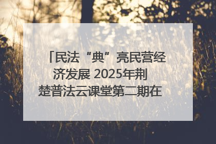 民法“典”亮民营经济发展 2025年荆楚普法云课堂第二期在武汉客厅开讲