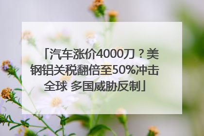 汽车涨价4000刀？美钢铝关税翻倍至50%冲击全球 多国威胁反制