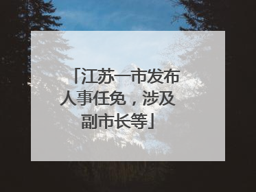 江苏一市发布人事任免，涉及副市长等