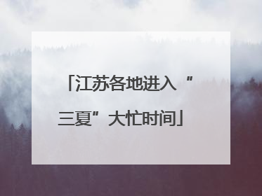 江苏各地进入“三夏”大忙时间