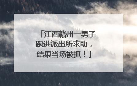 江西赣州一男子跑进派出所求助，结果当场被抓！