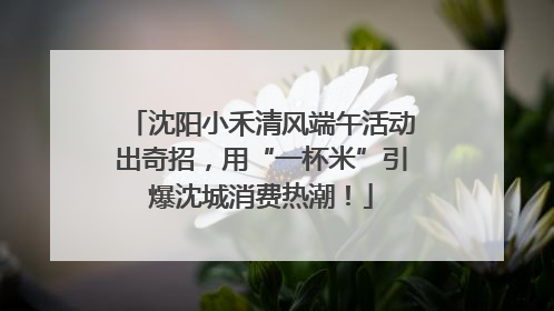 沈阳小禾清风端午活动出奇招，用“一杯米”引爆沈城消费热潮！