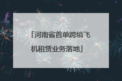 河南省首单跨境飞机租赁业务落地