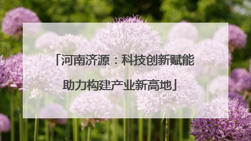 河南济源：科技创新赋能 助力构建产业新高地