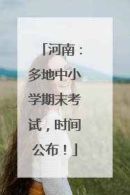 河南：多地中小学期末考试，时间公布！