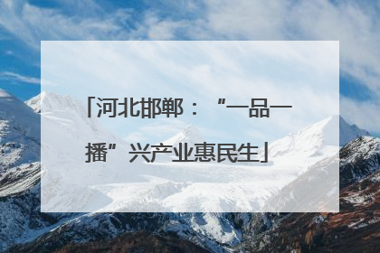 河北邯郸：“一品一播”兴产业惠民生